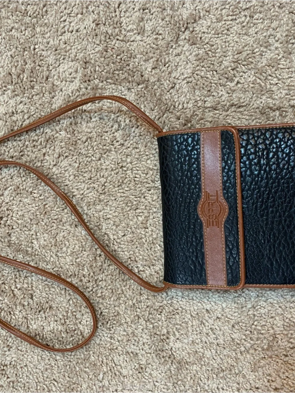 Y2K Esprit Black and Brown Crossbody Shoulder Bag